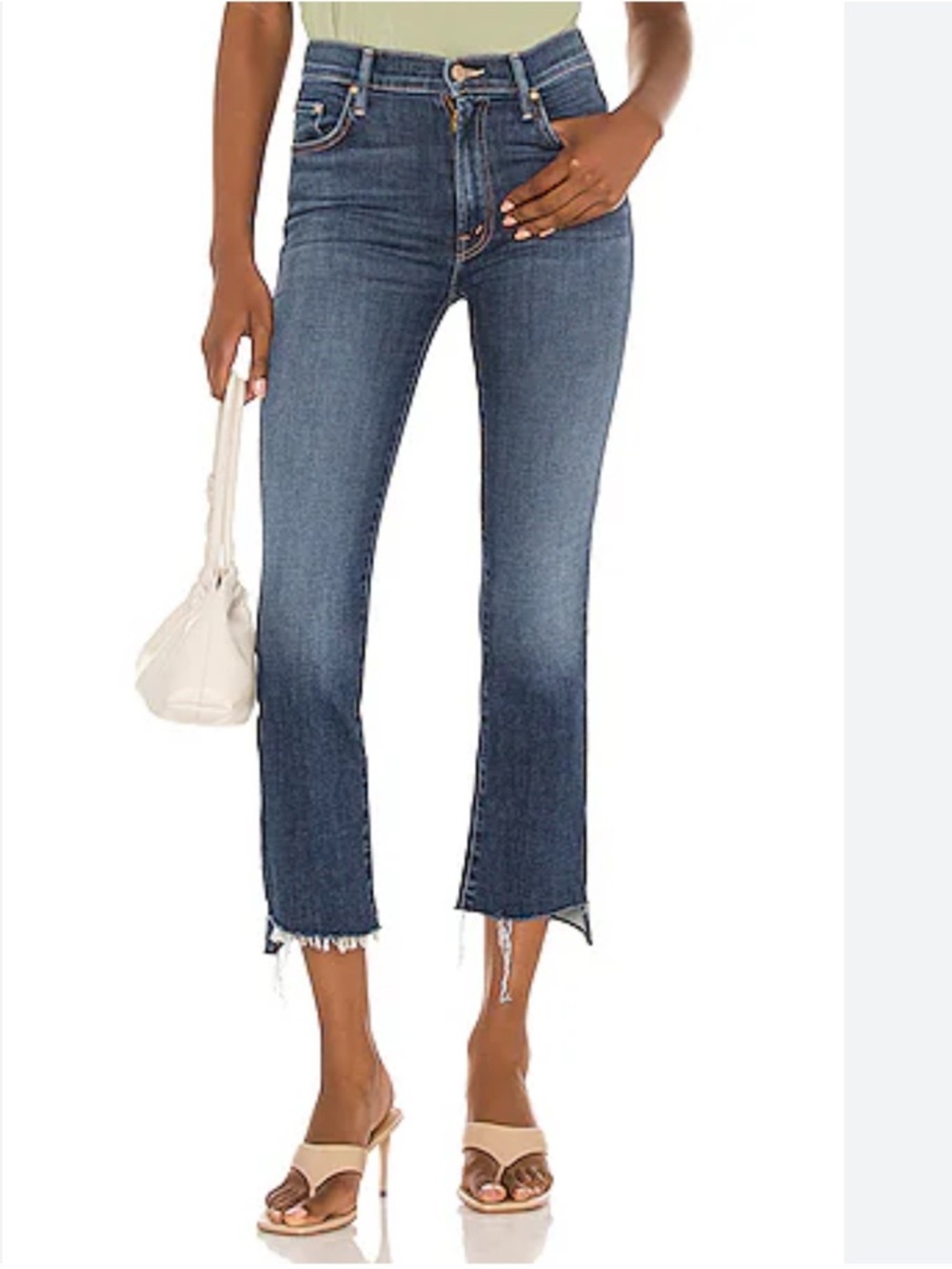 MOTHER The Insider Crop Step Fray Bootcut Jean